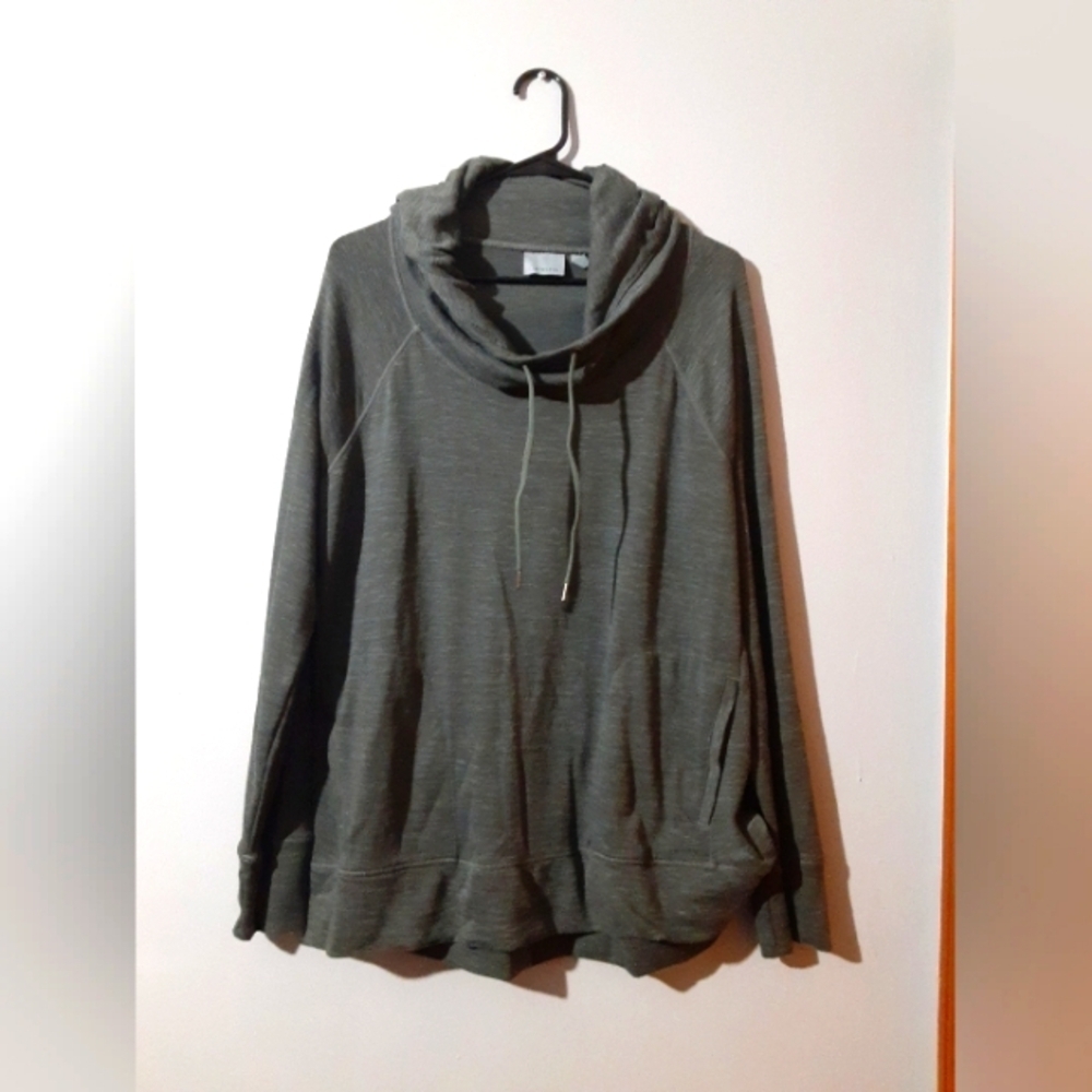 Athleta Men's Hoodie PullOver Gray Drawstring Size XL Athletic Running Casual